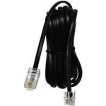 Telefonní kabel 4 žíly, RJ11 samec - RJ45 samec, 3 m, plochý, černý, pro ADSL modem, economy – Zboží Živě