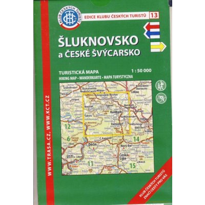 KČT 13 Šluknovsko a České Švýcarsko 1:50 000 turistická mapa – Zbozi.Blesk.cz