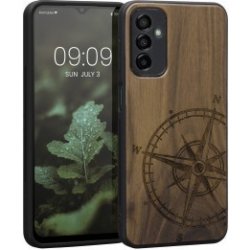 Pouzdro kwmobile Dřevěné Samsung Galaxy M23 5G tmavě hnědé