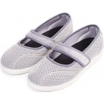 Vlnka Dámské komfortní baleríny na suchý zip šedá – Zboží Dáma