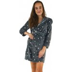 Dámský župan Astra šedý s hvězdičkami – Zboží Dáma