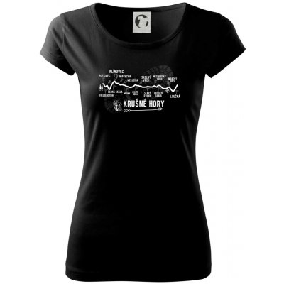 Profil Krušné hory Dámské triko Pure Černá – Zboží Mobilmania