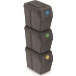 Sortibox Sada 3 odpadkových košů I - 3 x 20 l, šedý kámen – Zboží Dáma