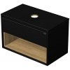 Koupelnový nábytek Emmy Design EMMY 90 cm černá/dub s jednou zásuvkou a otevřenou nikou, pro umyvadla na desku (A3686/H3730 ST 10)