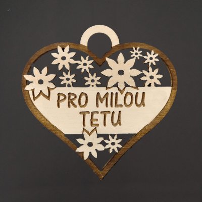 AMADEA Dřevěné srdce s textem pro milou tetu 7 cm český výrobek – Hledejceny.cz