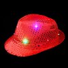 Karnevalový kostým RAPPA Klobouk disco červený s LED světlem pro