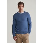 Gant Cotton Pique C-neck Denim Blue Melange – Zboží Mobilmania
