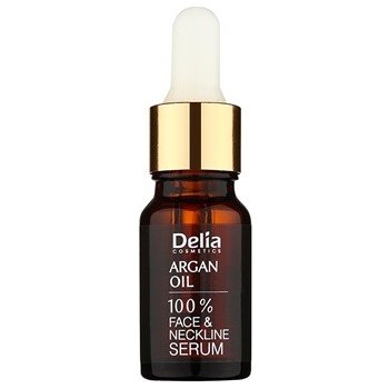 Delia Cosmetics 100% Serum Argan Oil intenzivní regenerační a omlazující sérum s arganovým olejem na obličej krk a dekolt Paraben Free 10 ml