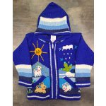 Dětský ručně vyšívaný svetr v Peru modrý – Zboží Dáma