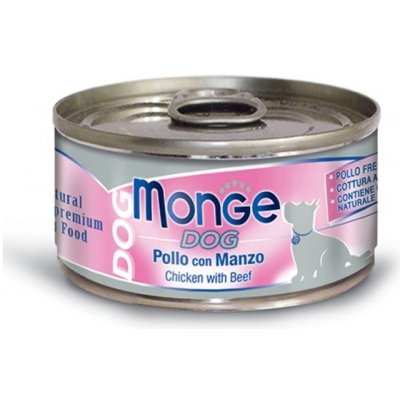 Monge Dog Natural konzerva kuřecí maso s hovězím 95 g