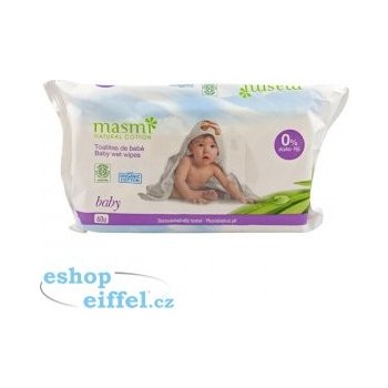 Masmi Natural Cotton Masmi dětské vlhčené ubrousky z organické bavlny 60 ks