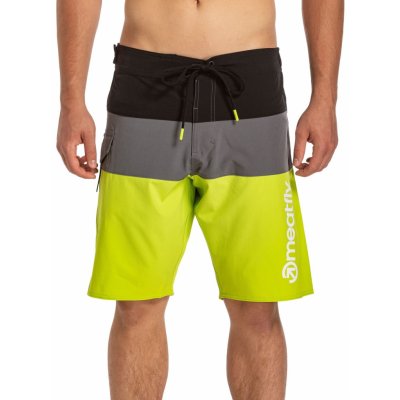 Meatfly pánské plavky Mitch Boardshorts 21" Lime Stripes