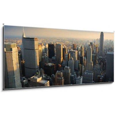 Obraz 1D panorama - 120 x 50 cm - NEW YORK CITY SKYLINE new york město new york manhattan