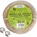 Intris Prádelní šňůra s ocelovým kordovým lankem a svorkami 20 m – Hledejceny.cz