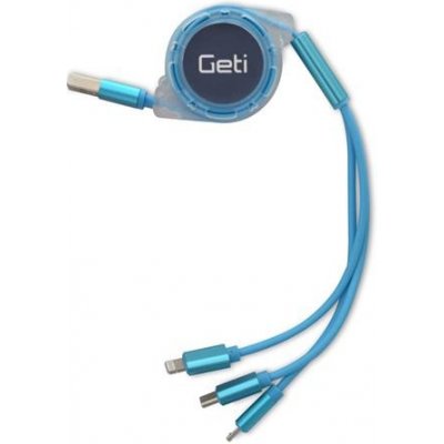 Geti GCU 03 USB 3v1 samonavíjecí, modrý