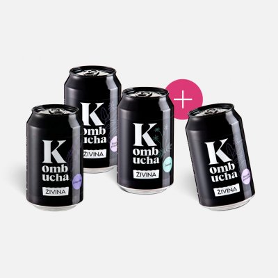 Živina Kombucha bazalka posvátná, levandule, jasmín 4 x 330 ml – Zboží Dáma