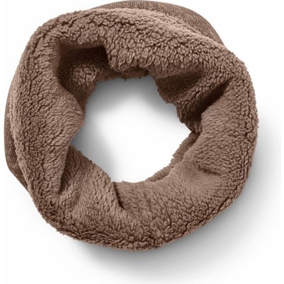 Kruhová šála z pleteného fleecu hnědá – Sleviste.cz