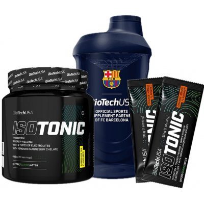 AKCE BioTech IsoTonic 600 g + ZDARMA Šejkr FC Barcelona 600 ml + 2x vzorek – Sleviste.cz