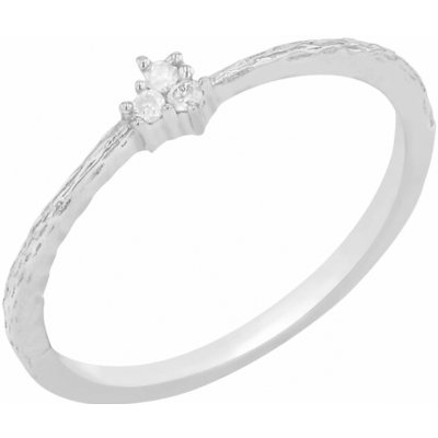 Eppi Stříbrný diamantový prsten s tepaným povrchem Milan R42452 – Hledejceny.cz