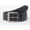 Pásek Wrangler kožený opasek W0081US01 STITCHED belt Black