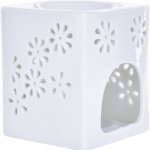 Lumora keramická aroma lampa s perforací bílá krychle s lesklou glazurou – Hledejceny.cz