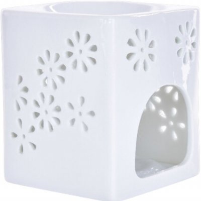 Lumora keramická aroma lampa s perforací bílá krychle s lesklou glazurou – Hledejceny.cz