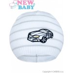 New Baby Jarní čepička s autíčkem bílo světle šedá – Zboží Dáma