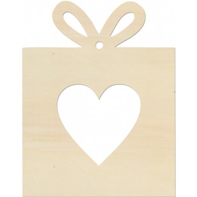 LYMFY Gift with a heart 9x7 cm přírodní dřevo – Hledejceny.cz