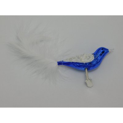 Ornex Skleněná vánoční ozdoba ptáček modrý 8 x 4 x 12 cm – Hledejceny.cz