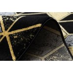Dywany Łuszczów Gloss 400B 86 3D geometric black/gold – Zboží Mobilmania