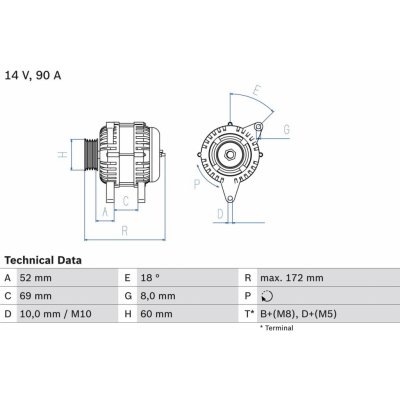 Generátor BOSCH 0 986 080 030 (0986080030) – Zbozi.Blesk.cz