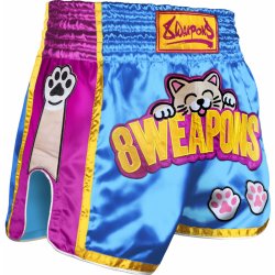 8 WEAPONS Muay Thai trenýrky Meow modré