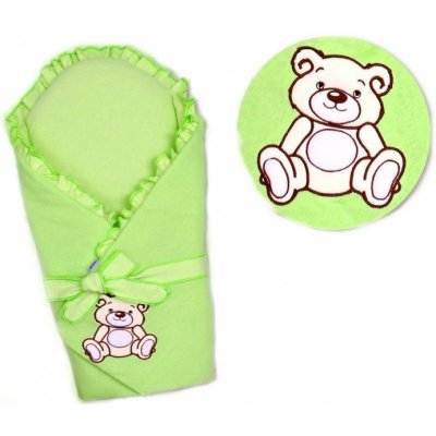 Baby Nellys Zavinovačka s výztuží Medvídek TEDDY jersey zelená