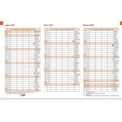 ADK Formulář Diář A7 2027 skládaný – Zboží Živě