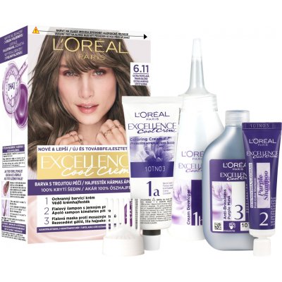 L´Oréal Excellence Cool Creme 6.11 Ultra popelavá tmavá blond – Zboží Dáma