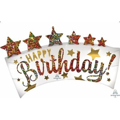 Anagram Banner bílý třpitkový HB 86x48cm fóliový balónek – Hledejceny.cz