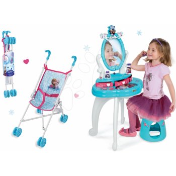 Smoby dětský kosmetický stolek a skládací kočárek Frozen 320214 15