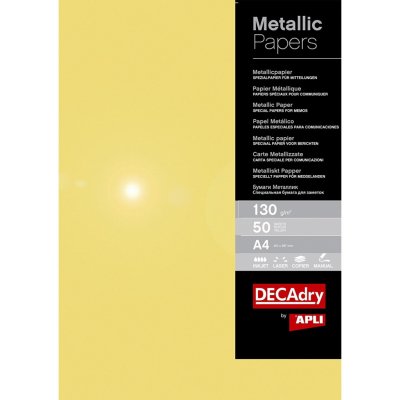 Papír metalický Apli, A4, 130g, zlatý – Sleviste.cz