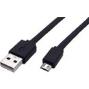 Roline 11.02.8760 USB 2.0 kabel, USB A(M) - microUSB B(M), 1m, plochý, černý