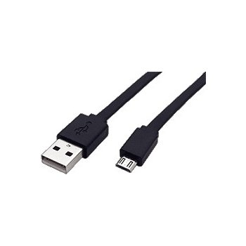 Roline 11.02.8760 USB 2.0 kabel, USB A(M) - microUSB B(M), 1m, plochý, černý