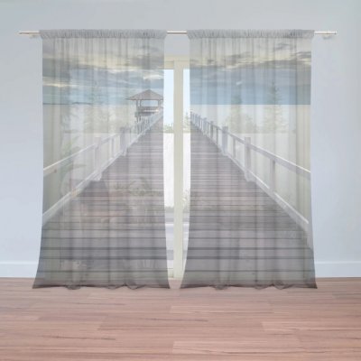 Sablio Záclony Dřevěné molo: 2ks 150x250cm – Hledejceny.cz
