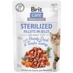 Brit Care Cat Sterilized Fillets in Jelly Hearty Duck & Tender Turkey 85 g – Sleviste.cz