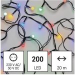 Emos D5AM03 CHERRY vánoční řetěz Cherry 200 LED zelený drát 20m časovač multicolor IP44 – Hledejceny.cz