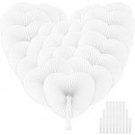 Yumucute Svatební Ruční Vějíř Bílý Skládací Vějíř 24 kusů Vějířky Svatební papír Svatební dekorace – Sleviste.cz