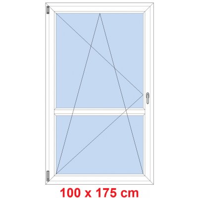 Soft Balkonové dveře s příčkou otevíravé a sklopné Antracit struktura/Antracit struktura levé 100 x 175 cm – Hledejceny.cz