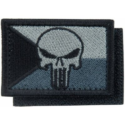 Nášivka: Vlajka Česká republika PUNISHER [64x44] [ssz] šedá | černá – Hledejceny.cz