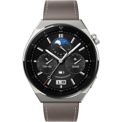 Huawei Watch GT 3 Pro 46mm Titanium Case / Gray Leather Strap