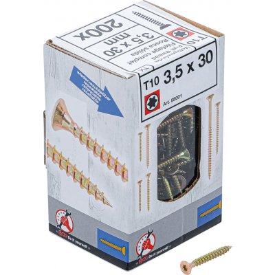 BGS Diy BGS 88001, Víceúčelové šrouby | T-profil (pro Torx) T10 | 3,5 x 30 mm | 200 ks – Hledejceny.cz