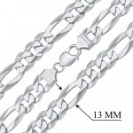 SILVEGO Stříbrný masivní řetěz a náhrdelník pro muže Figaro TTTA3P3006LN – Zboží Dáma