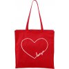 Nákupní taška a košík Adler/Malfini Handy Love You červená bílý motiv